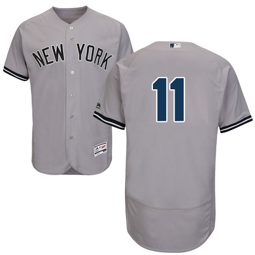 Yankees #11 Brett Gardner Grey Flexbase Authentic Collection Stitched MLB Jersey - Click Image to Close